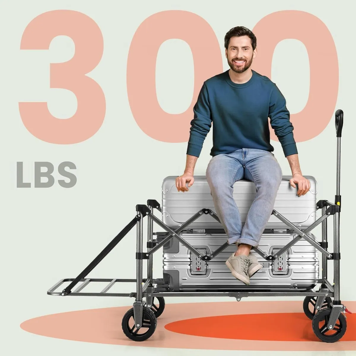 300L Large Capacity Folding Festival Wagon - Image 3