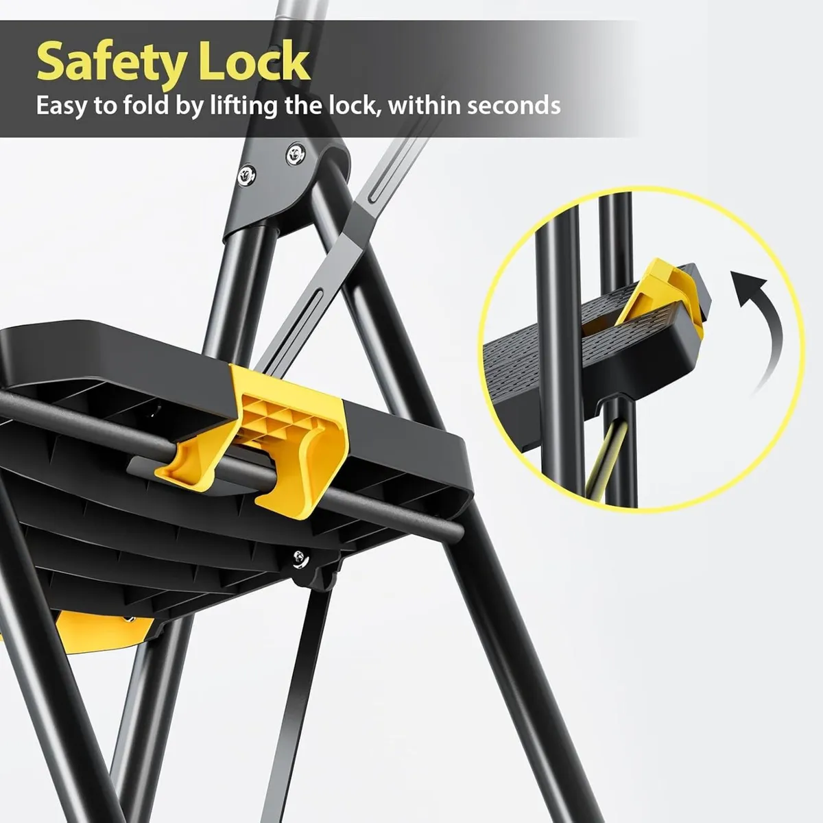 Folding 4-Step Ladder with Tool Tray - Image 4