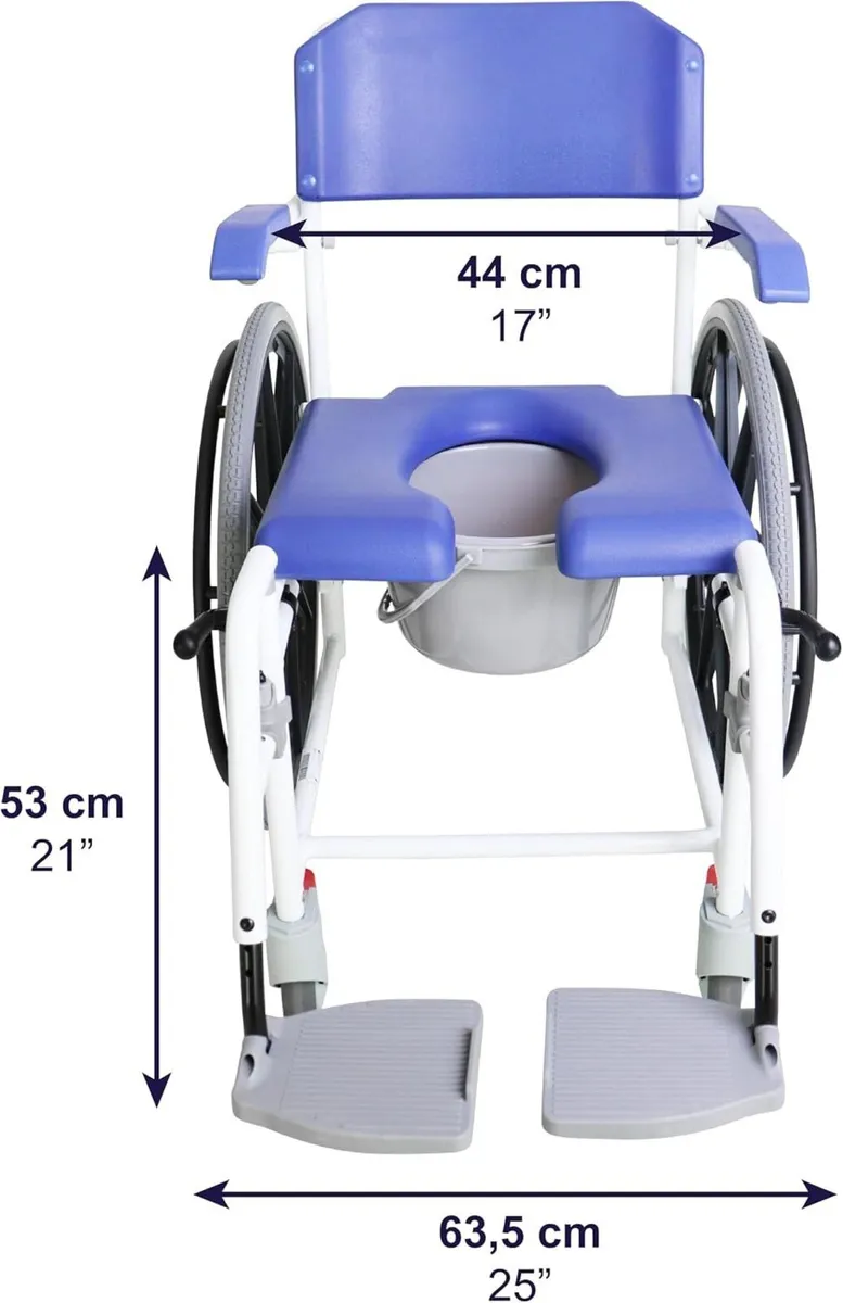 Self Propelled Shower Wheelchair Commode Toilet - Image 3