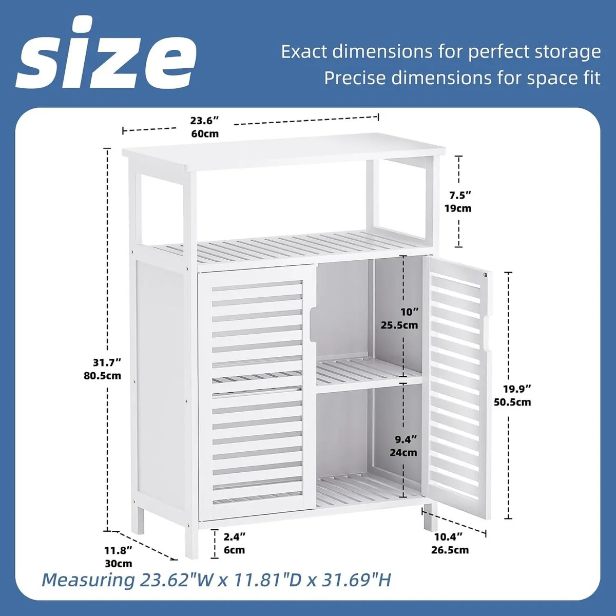 Bathroom Floor Storage Cabinet Freestanding - Image 3