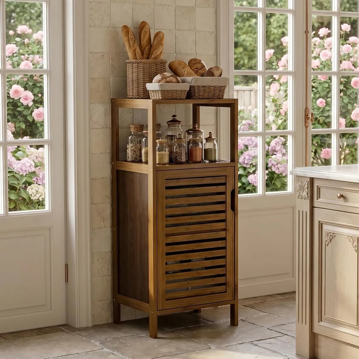 Bathroom Cabinet Bamboo Floor Free Standing 4 Tier - Image 2