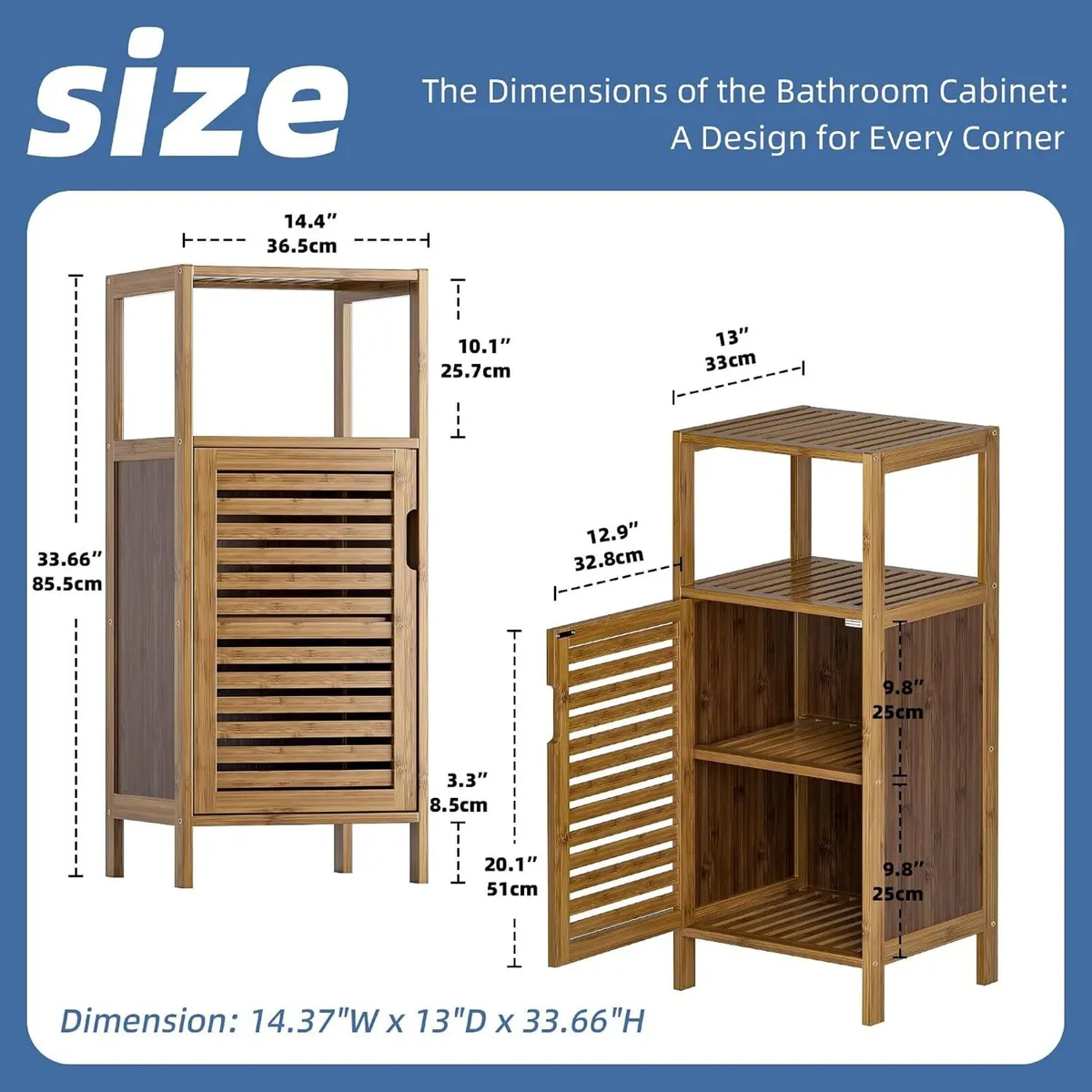 Bathroom Cabinet Bamboo Floor Free Standing 4 Tier - Image 3
