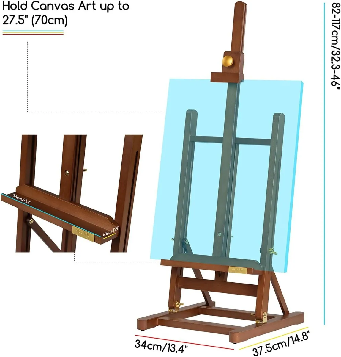 Pro Large Tabletop Painting Easel: Assembly-Free - Image 2