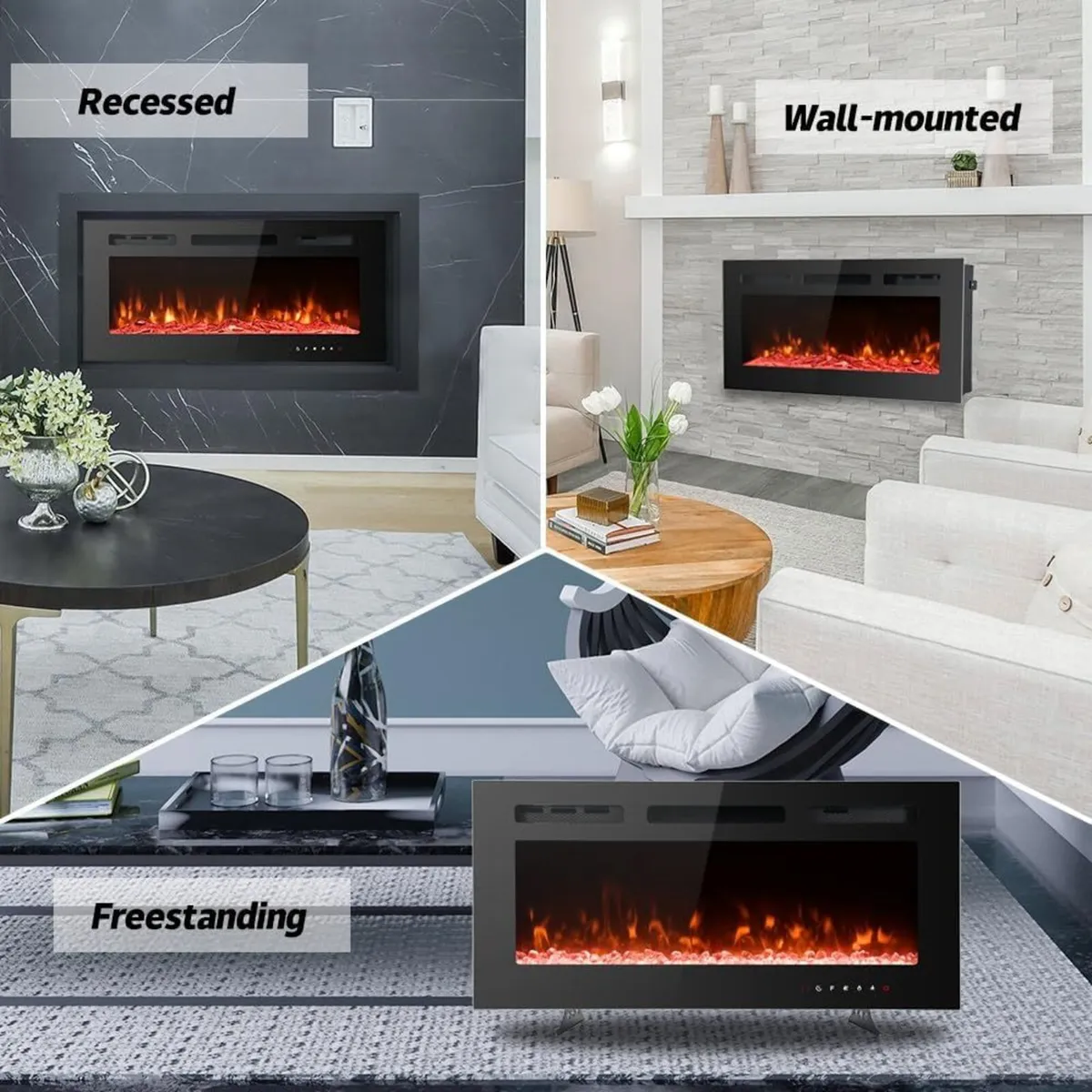 Ultra-Thin Electric Fireplace Low Noise 12 - Image 3