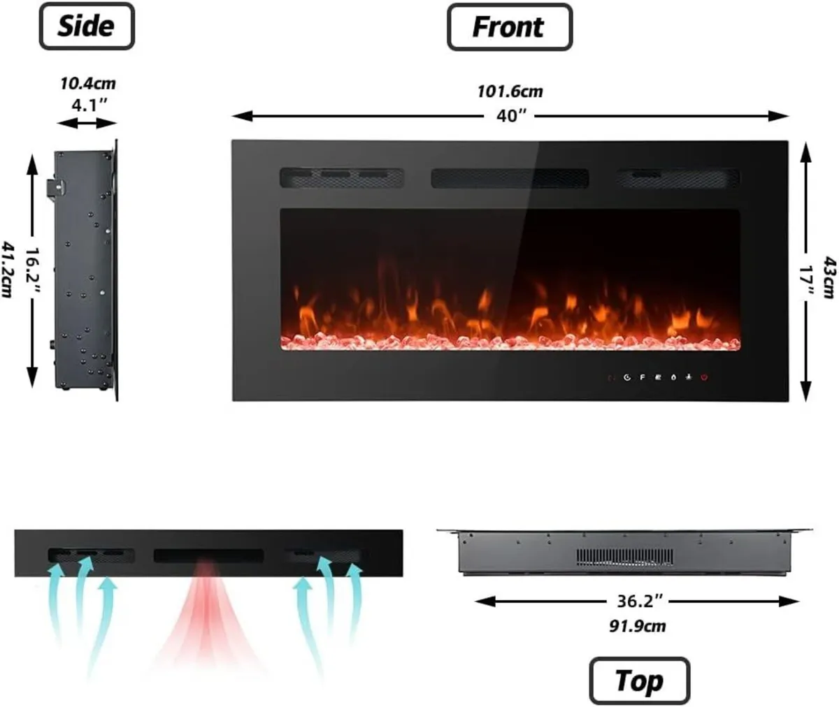 Ultra-Thin Electric Fireplace Low Noise 12 - Image 4