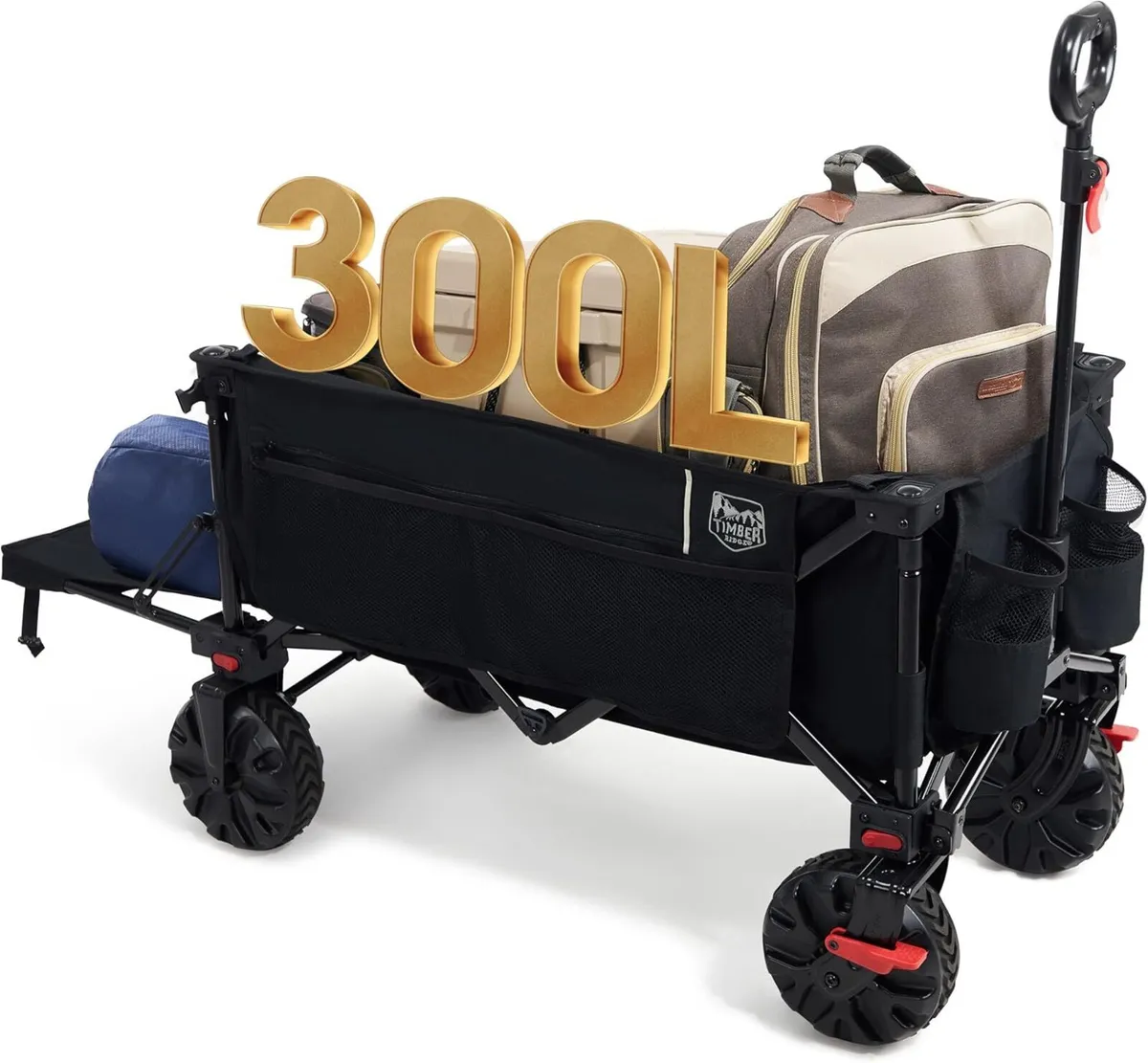Trolley 300L with Brakes Folding Beach Cart - Image 1