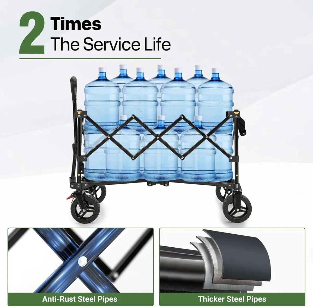 200L Folding Festival Trolley on Wheels - Image 4