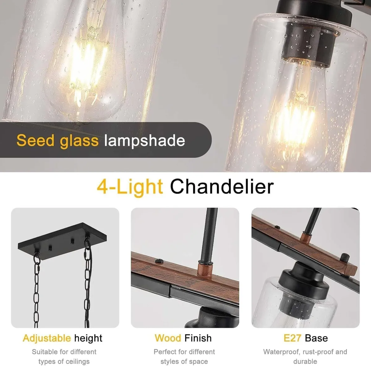 Modern Ceiling Lights E27 Farmhouse Living Room - Image 2