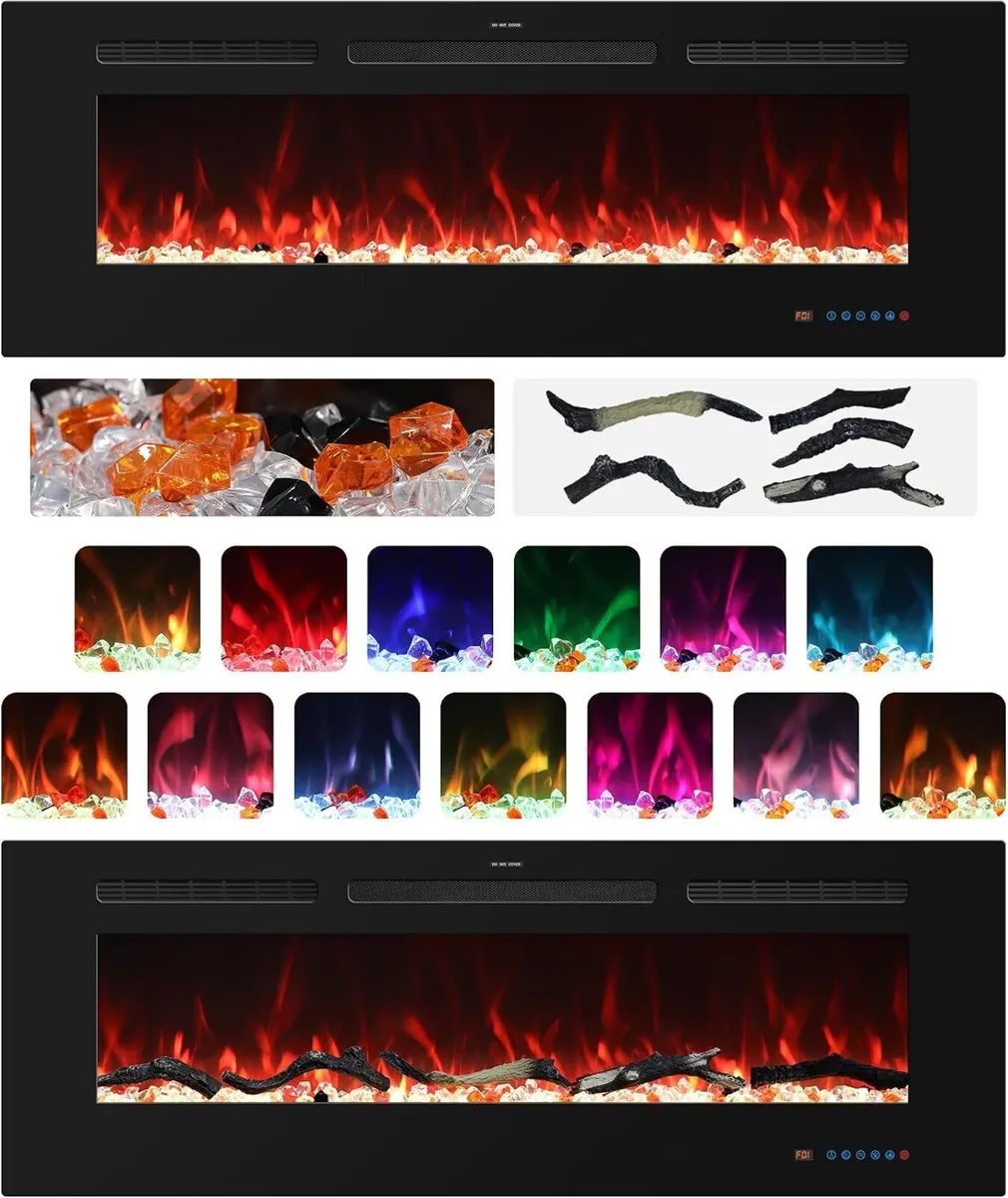 Wifi Electric Fireplace Inserts Recessed and Wall - Image 3