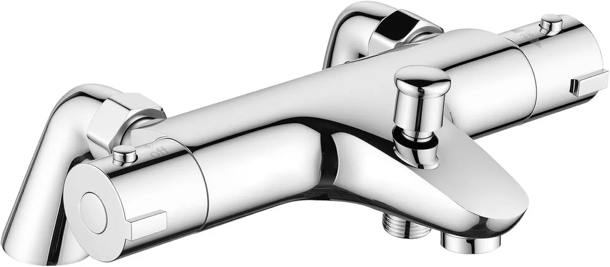Thermostatic Bath Shower Mixer Tap Set Solid Brass - Image 1