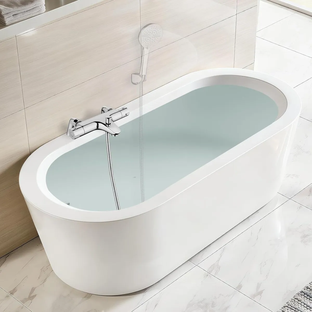 Thermostatic Bath Shower Mixer Tap Set Solid Brass - Image 2