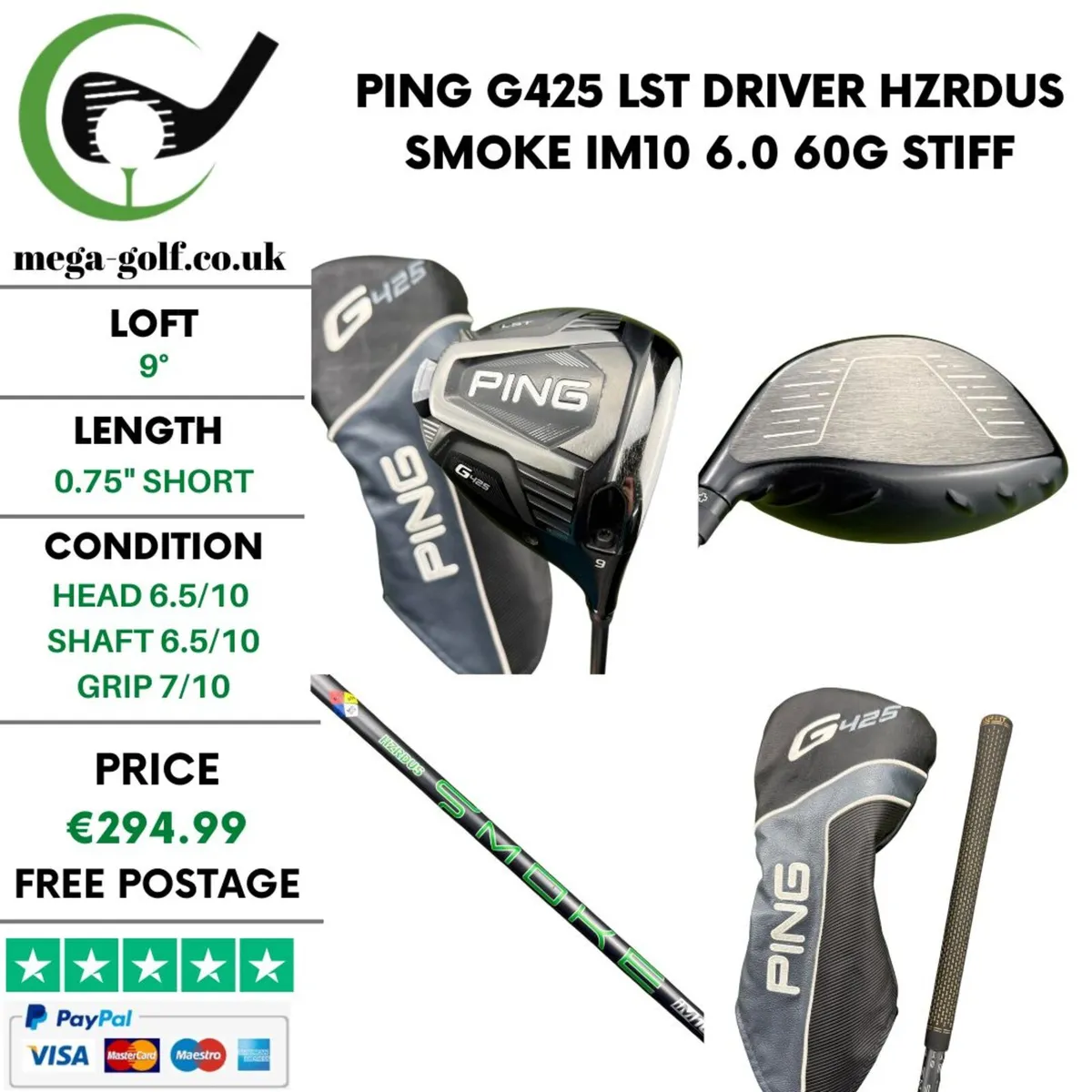 Ping G425 LST Driver / 9° / Stiff - Image 1