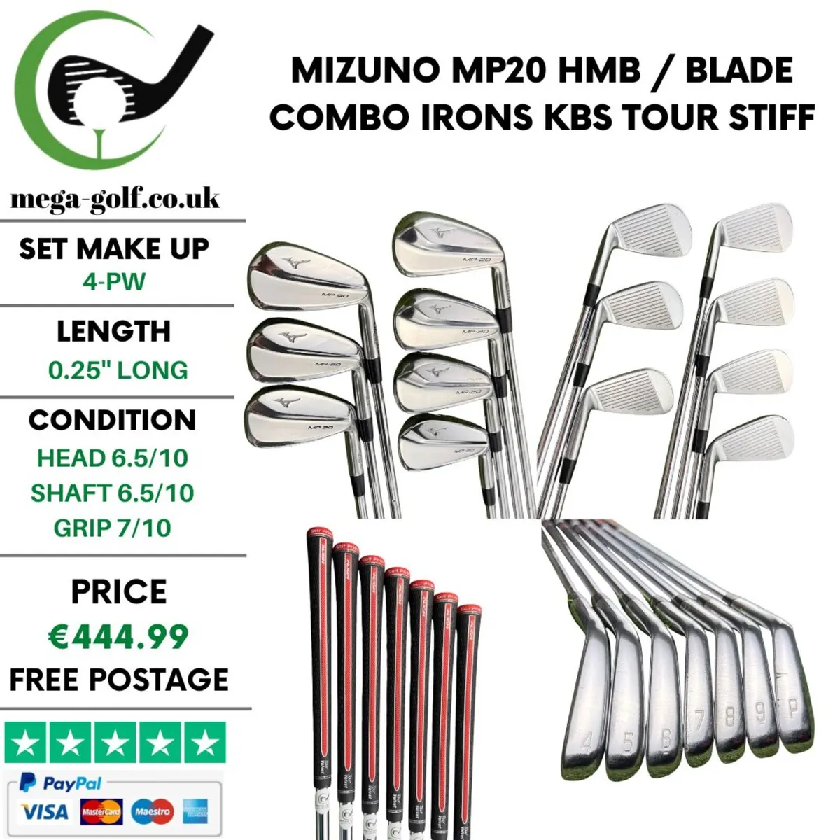 Mizuno MP20 HMB / Blade Combo Irons / 4-Pw / Stiff - Image 1