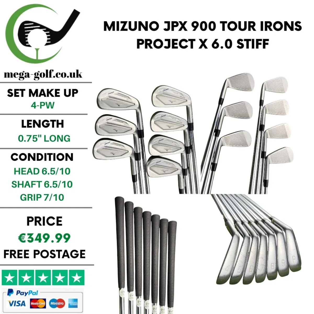 Mizuno JPX 900 Tour Irons / 4-Pw / Stiff - Image 1