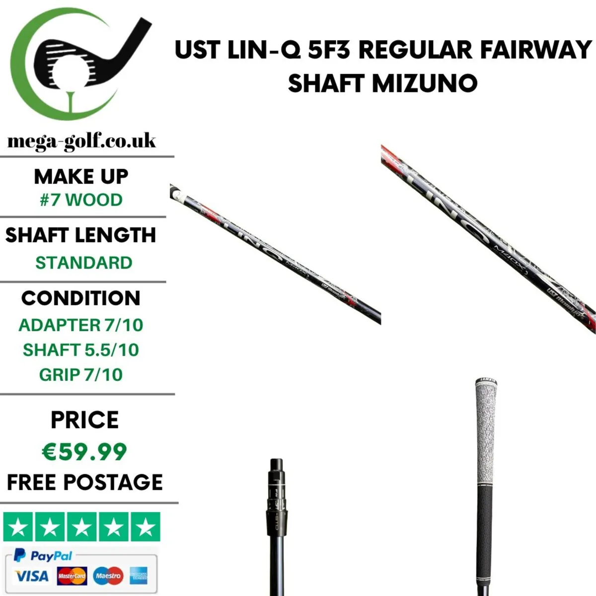 UST LIN-Q 5F3 Regular #7 Wood Shaft / Mizuno - Image 1