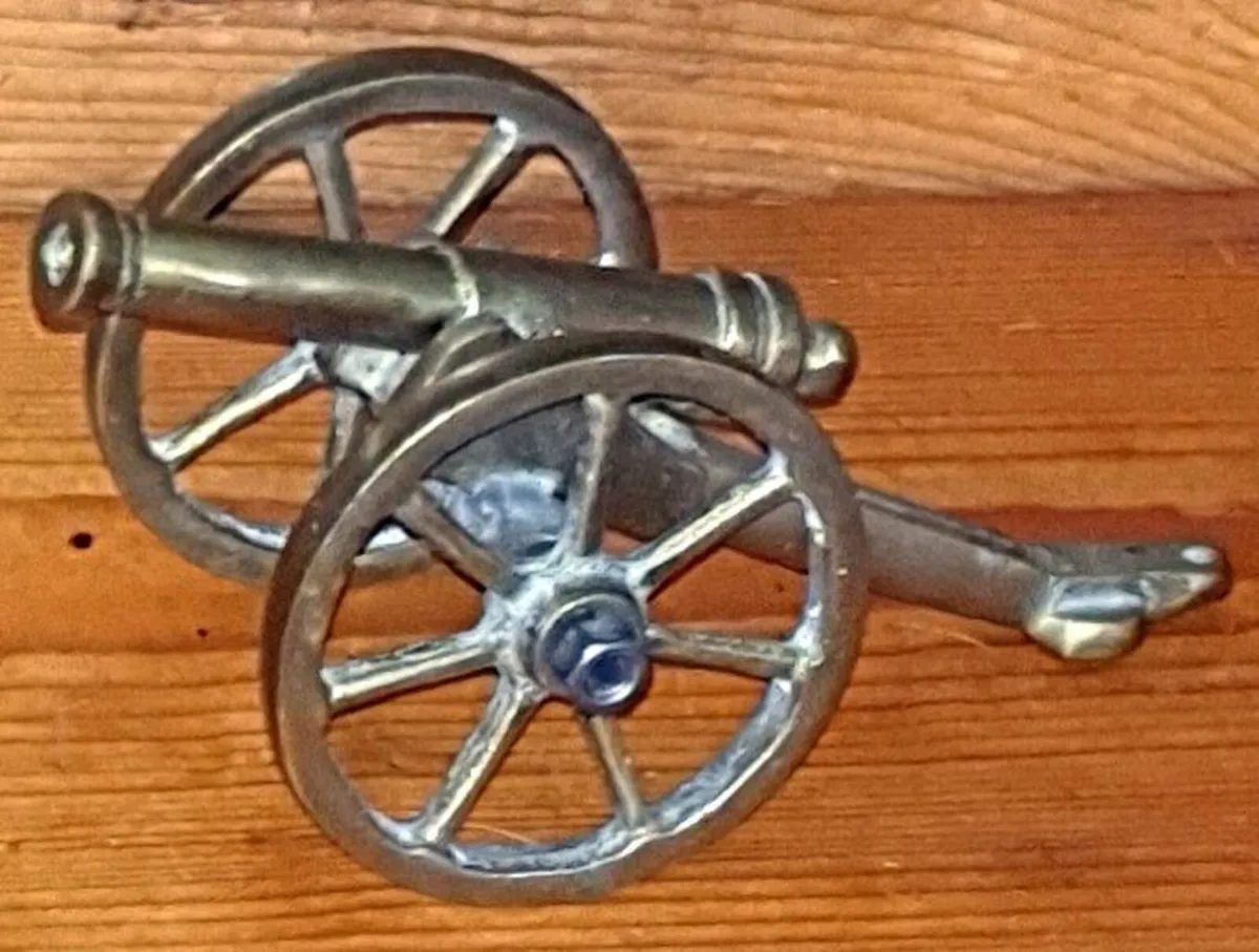 Vintage Heavy Brass Field Cannon Model - Image 4