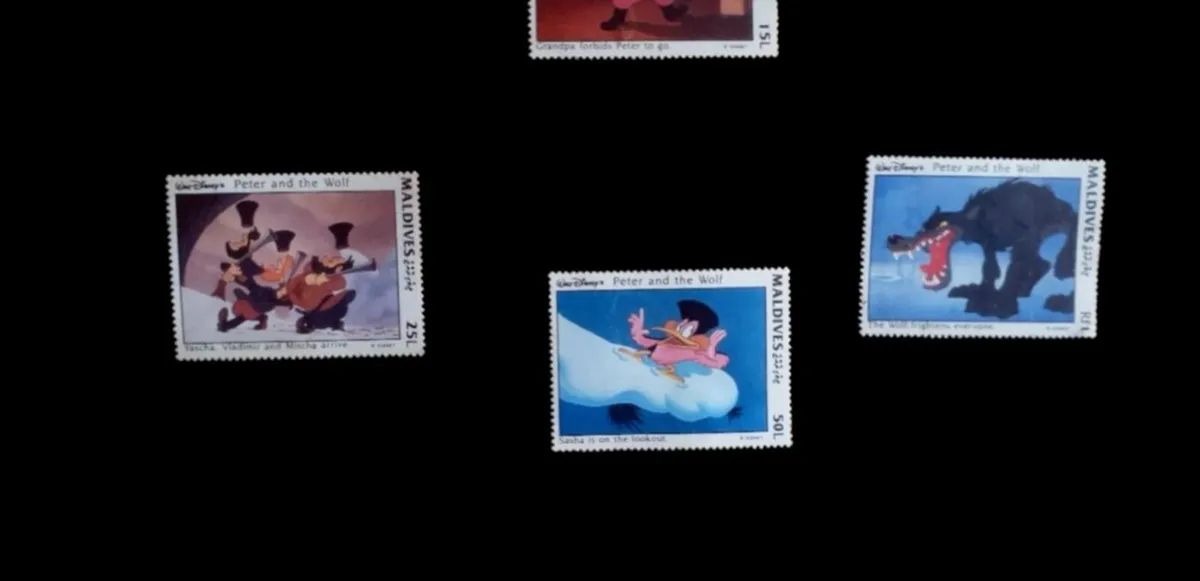 Vintage Disney "Peter and the Wolf" Stamp Set - Image 3
