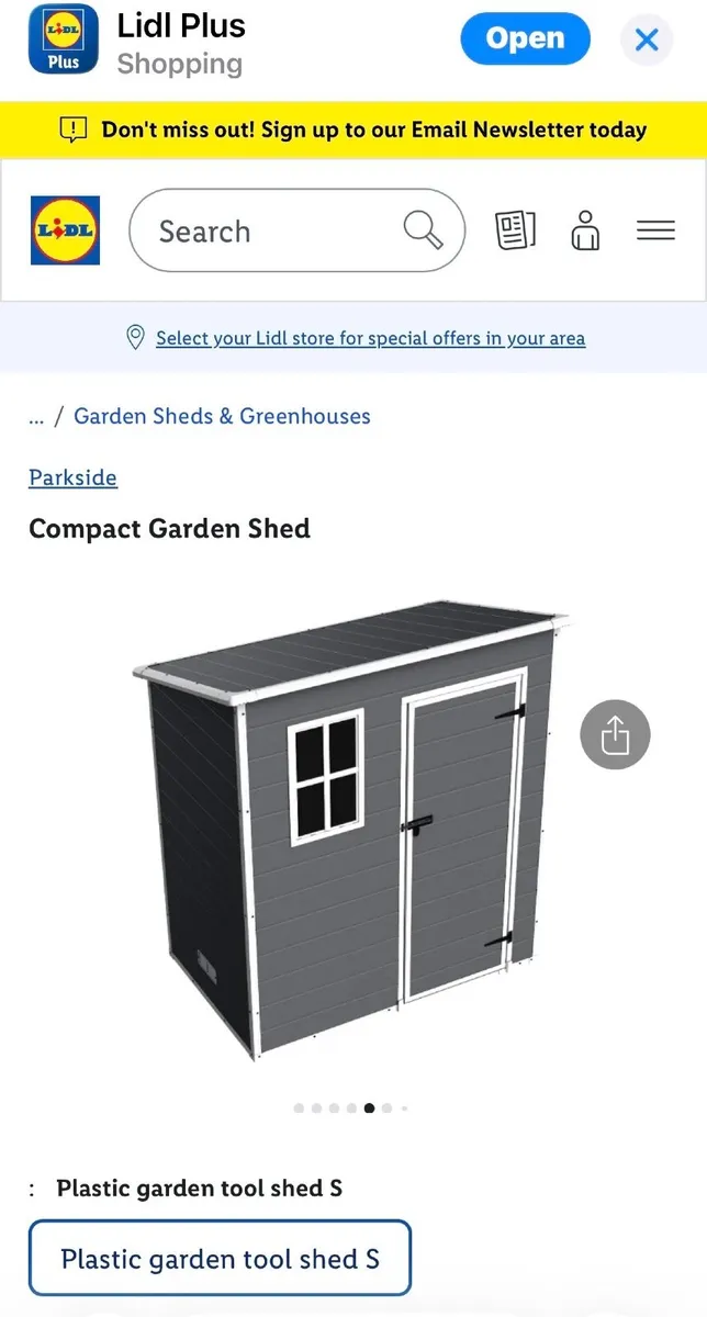 Lidl Compact Plastic Shed - Image 2