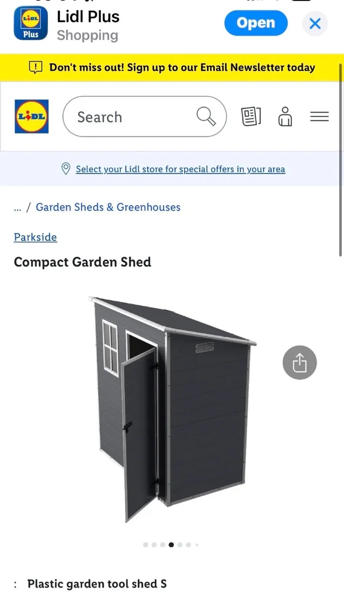 Lidl Compact Plastic Shed - Image 3