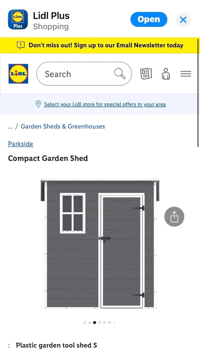 Lidl Compact Plastic Shed - Image 4