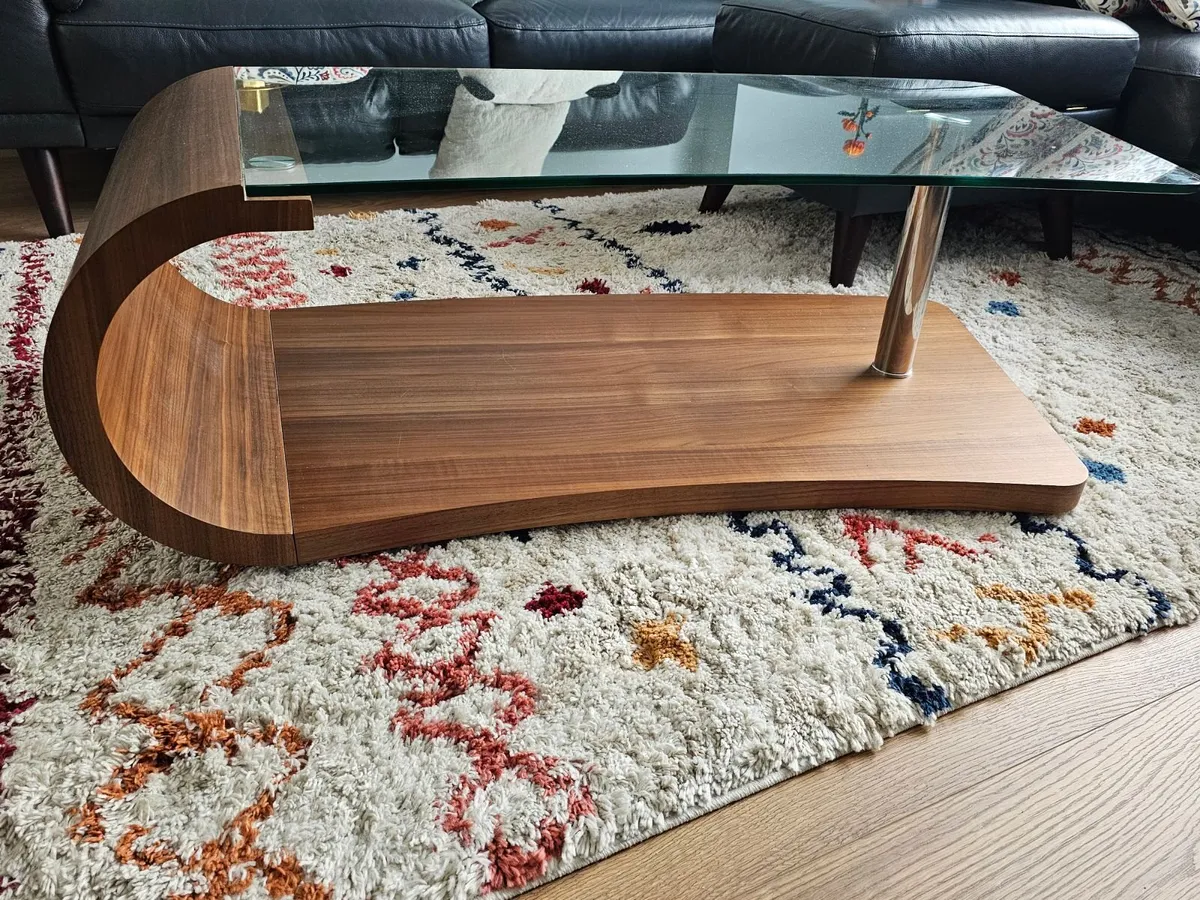 Curved coffee table - glass top - Image 2