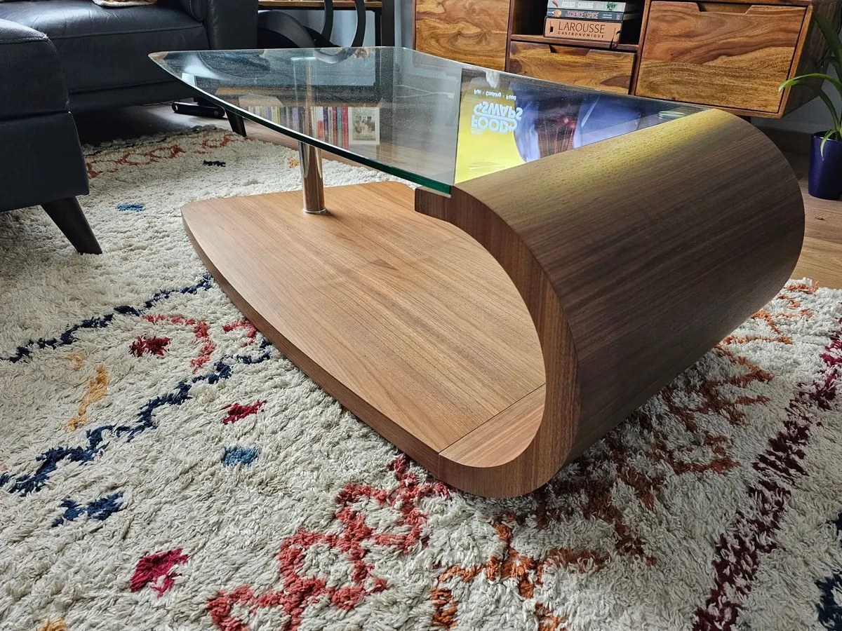 Curved coffee table - glass top - Image 4