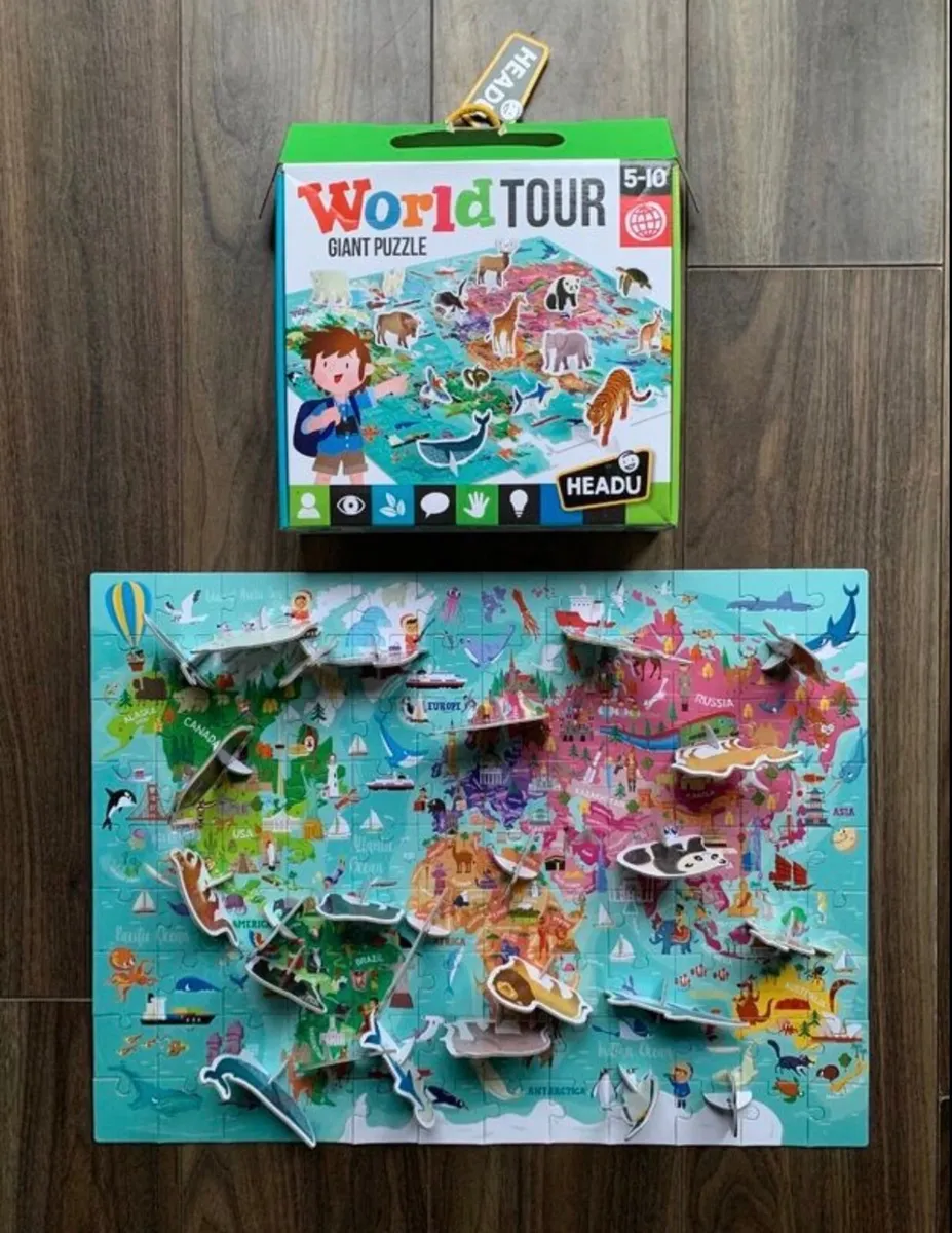 Great educational world map puzzle by Headu