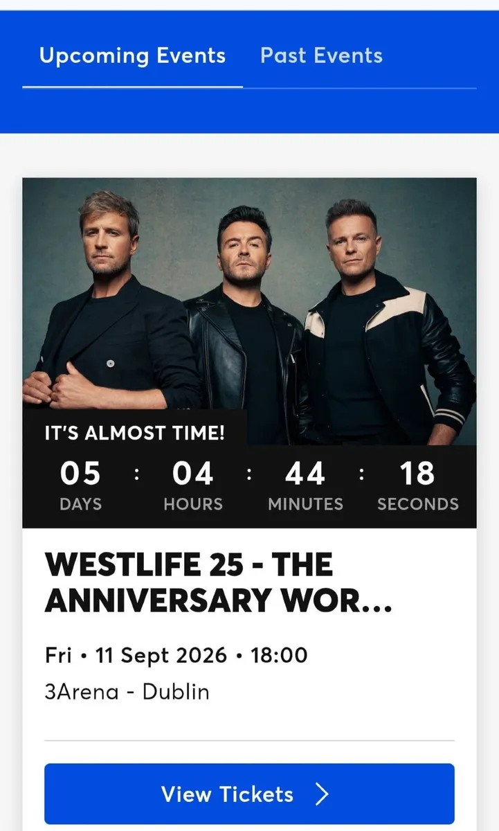 Westlife standing tickets ×2 - Image 1
