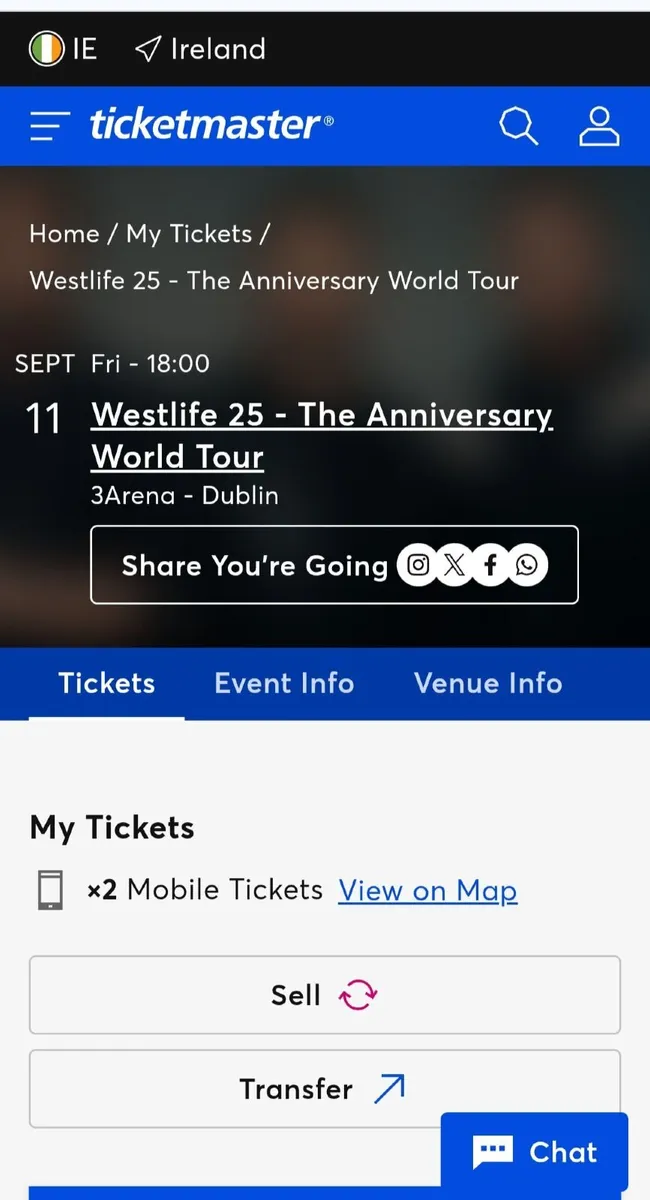 Westlife standing tickets ×2 - Image 2