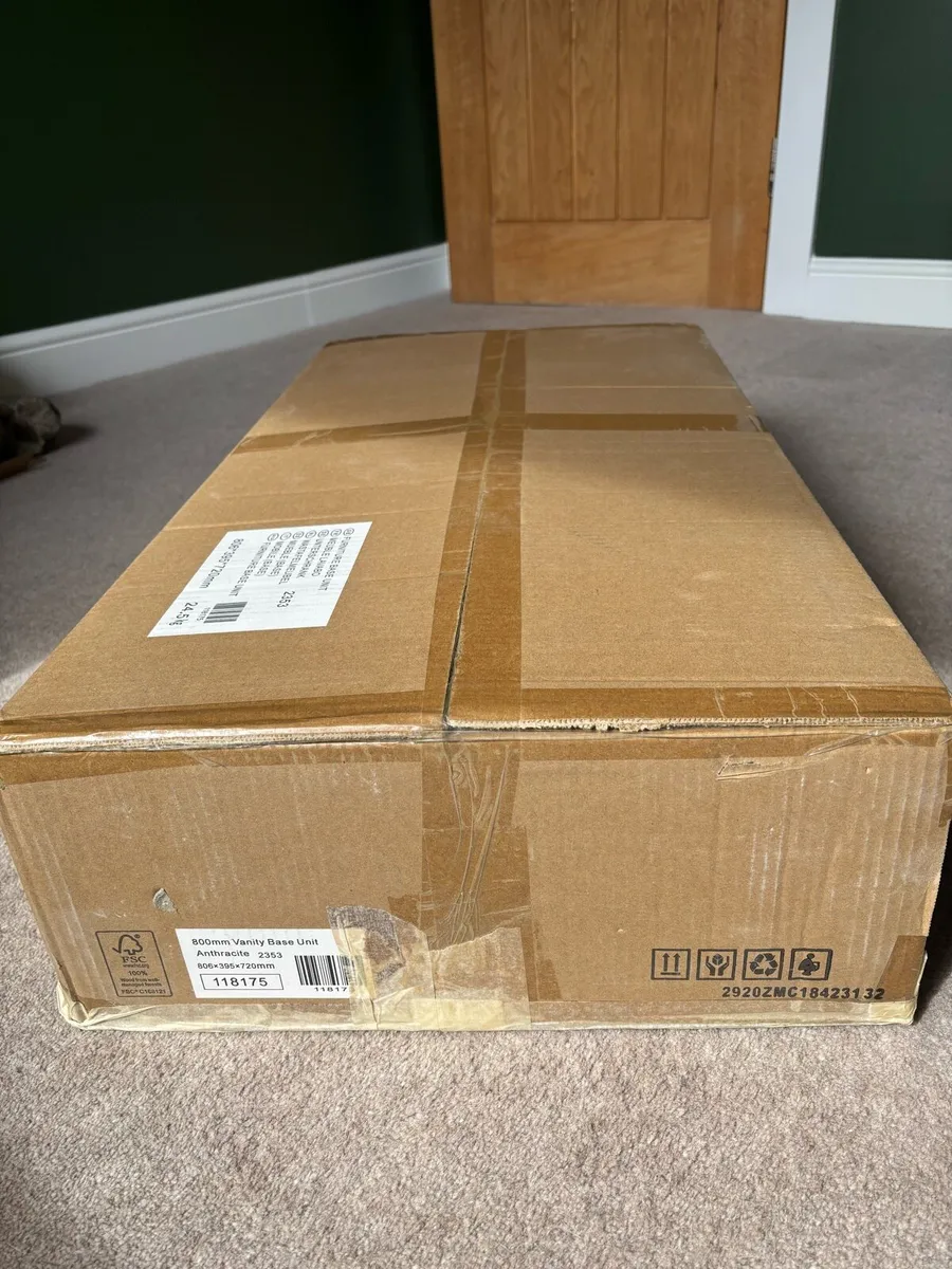 NEW Boxed 800mm Anthracite Wall Hung Vanity Unit - Image 2