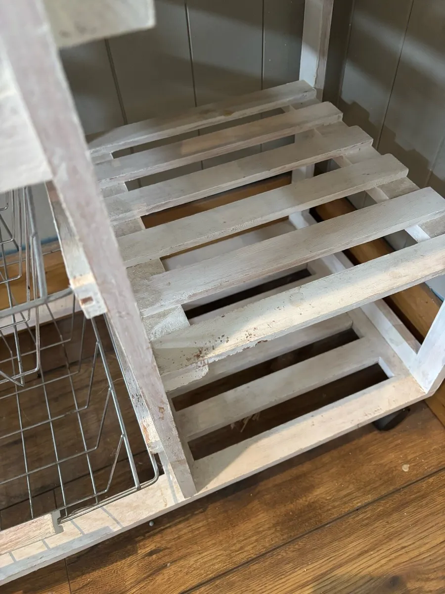 Painted Kitchen Trolley / Wine Rack with Tiled Top - Image 3