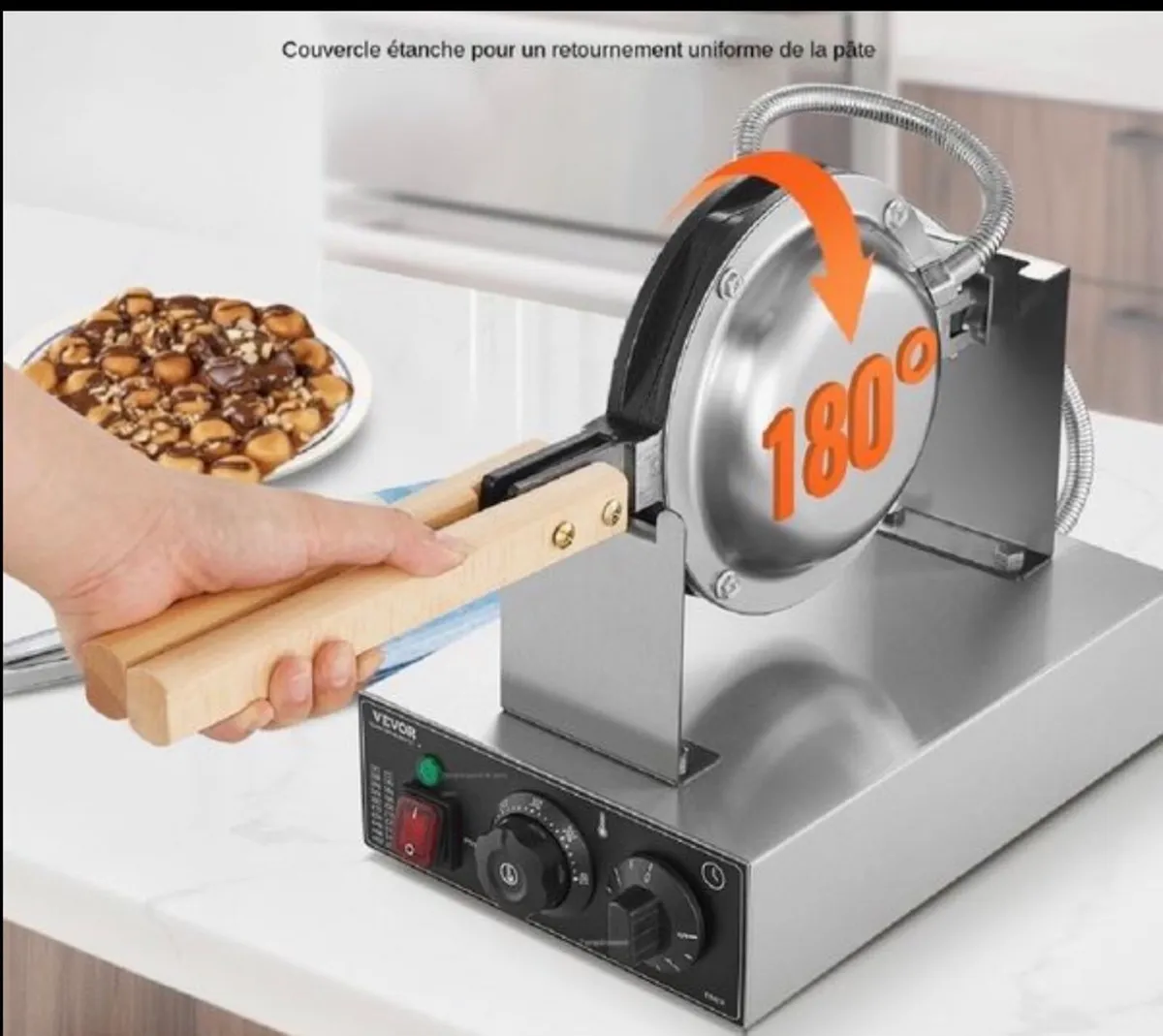 New Commercial Bubble Waffle Maker, 1400W 220v - Image 1