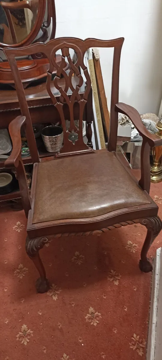 Set of 6 Victorian Mahogany Dining Chairs - Image 2