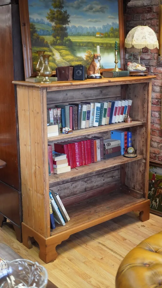 Victorian Pine Open Bookcase - Image 1