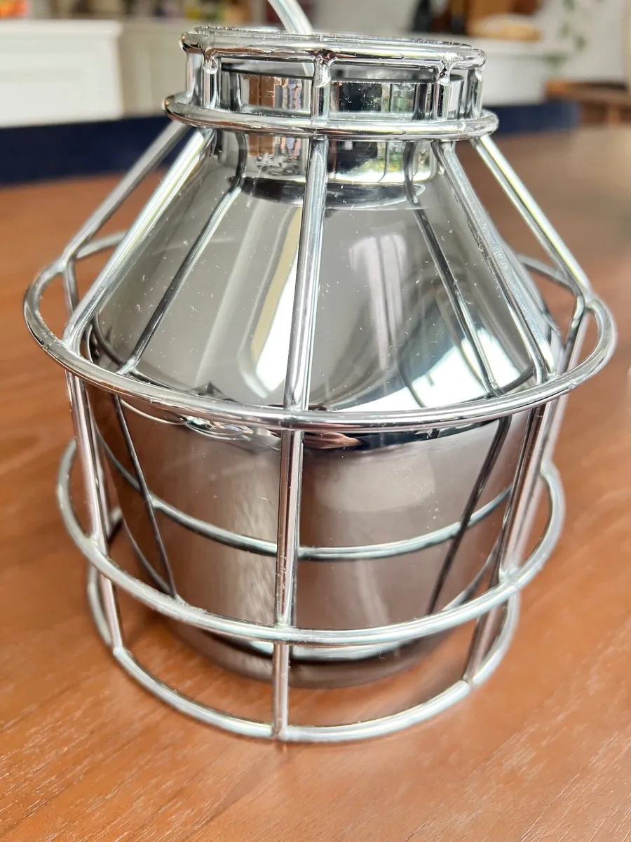 Pair of Globo Chrome Pendant Lights - Image 2