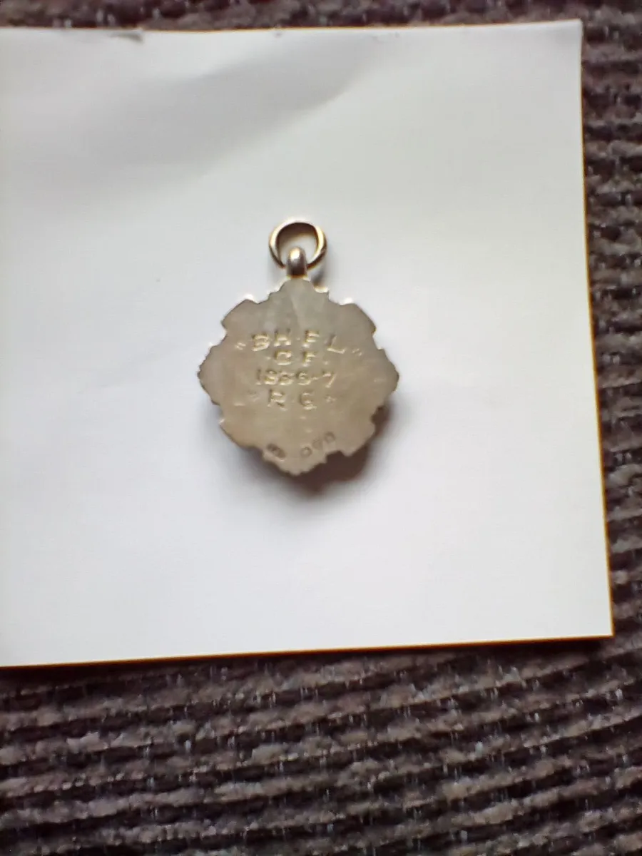 Vintage silver foot ball medal 1937 - Image 4