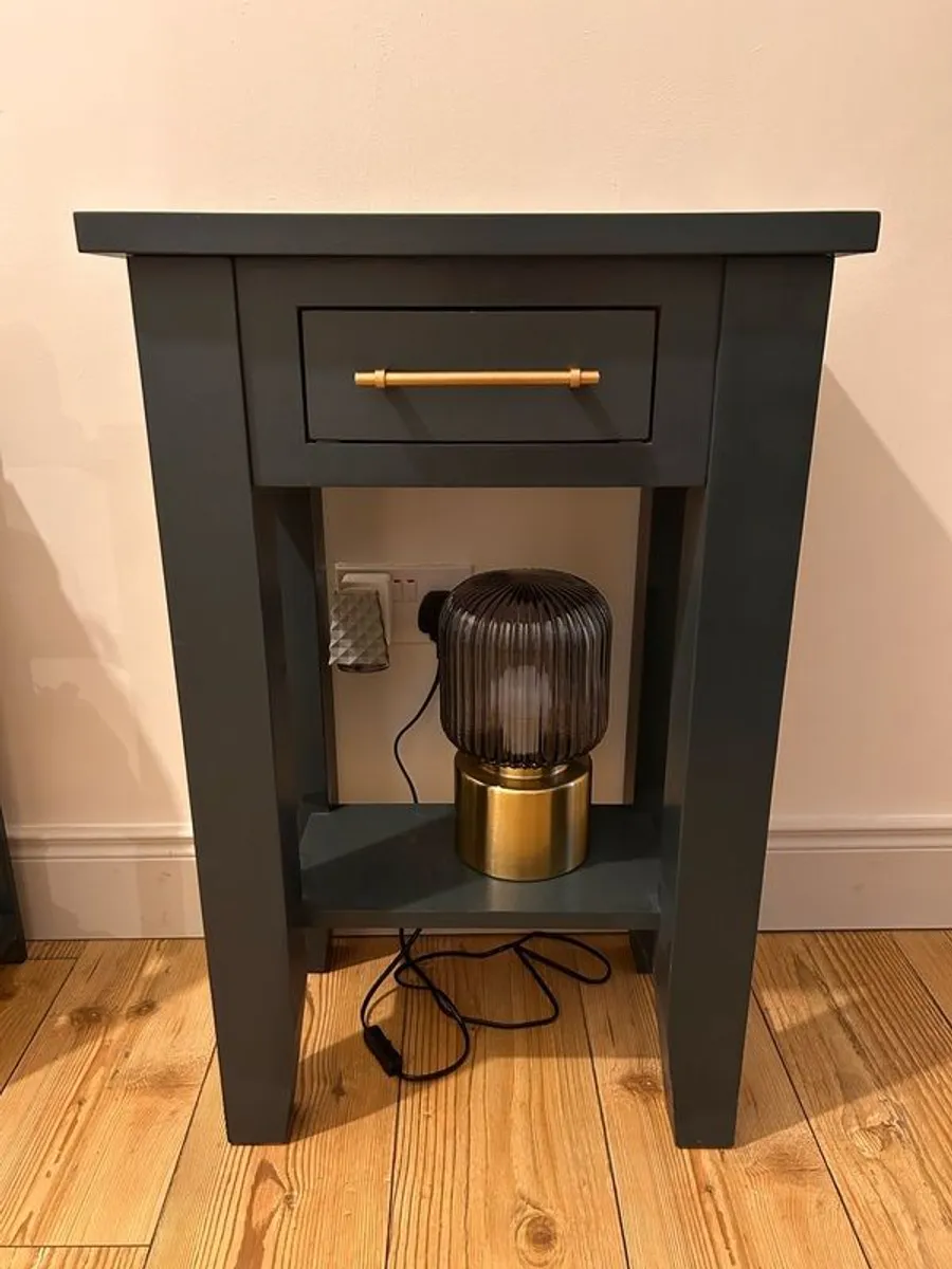 Solid Wood Grey Hall Console Table with Drawer - Image 4