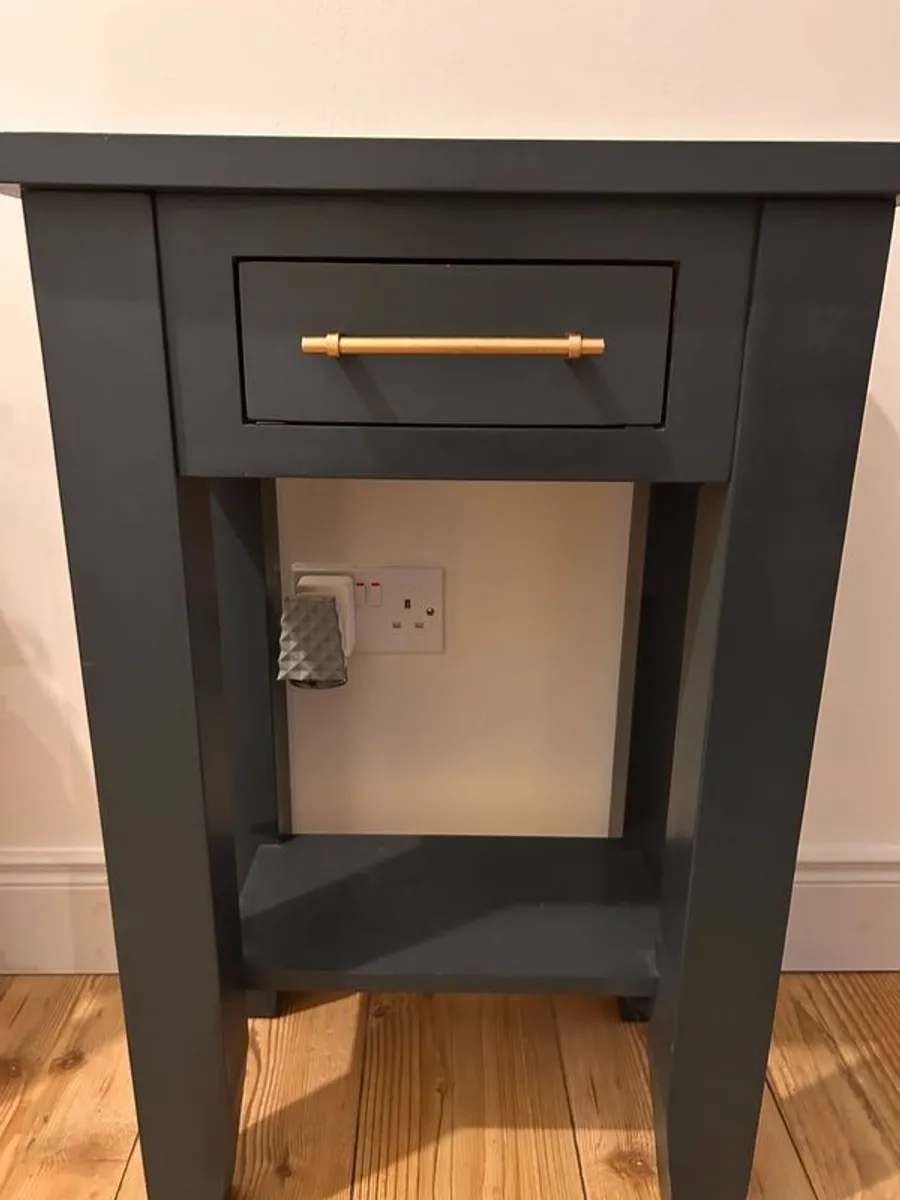 Solid Wood Grey Hall Console Table with Drawer - Image 2