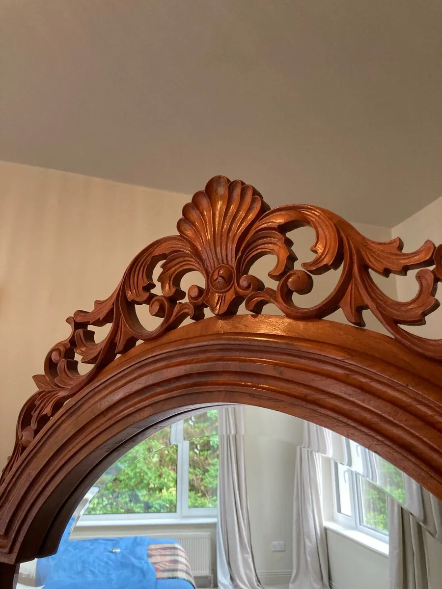 Ornate solid wood free standing mirror - Image 2