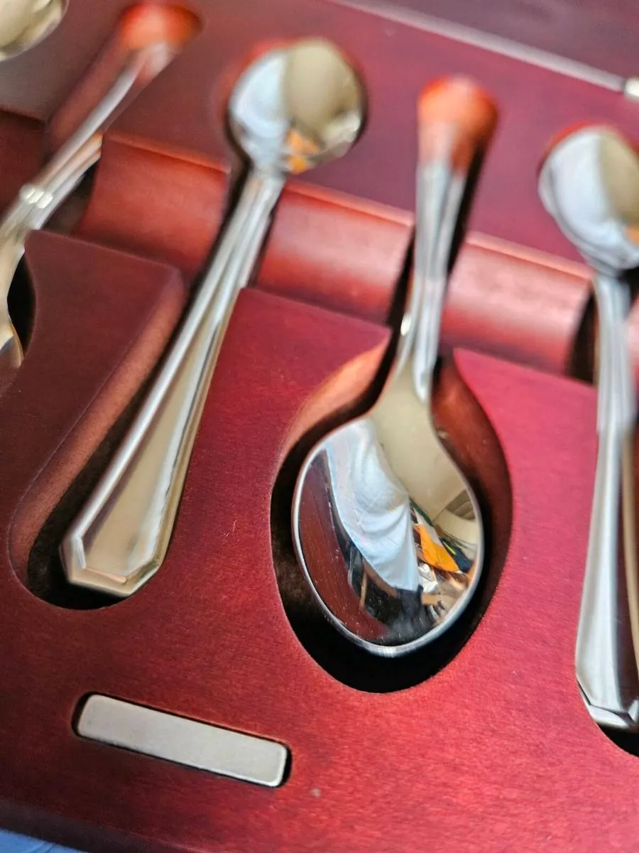 Cutlery Spoon Set with Unique Wooden Case - Image 2