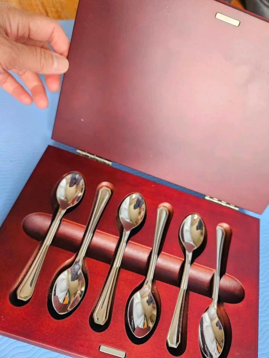 Cutlery Spoon Set with Unique Wooden Case - Image 3