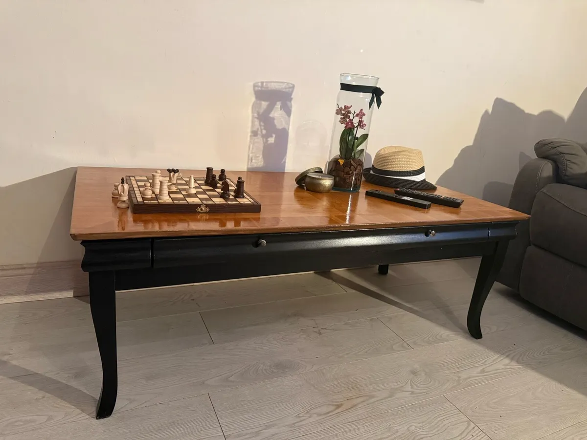 Black & Timber Refurbished Coffee Table - Image 3