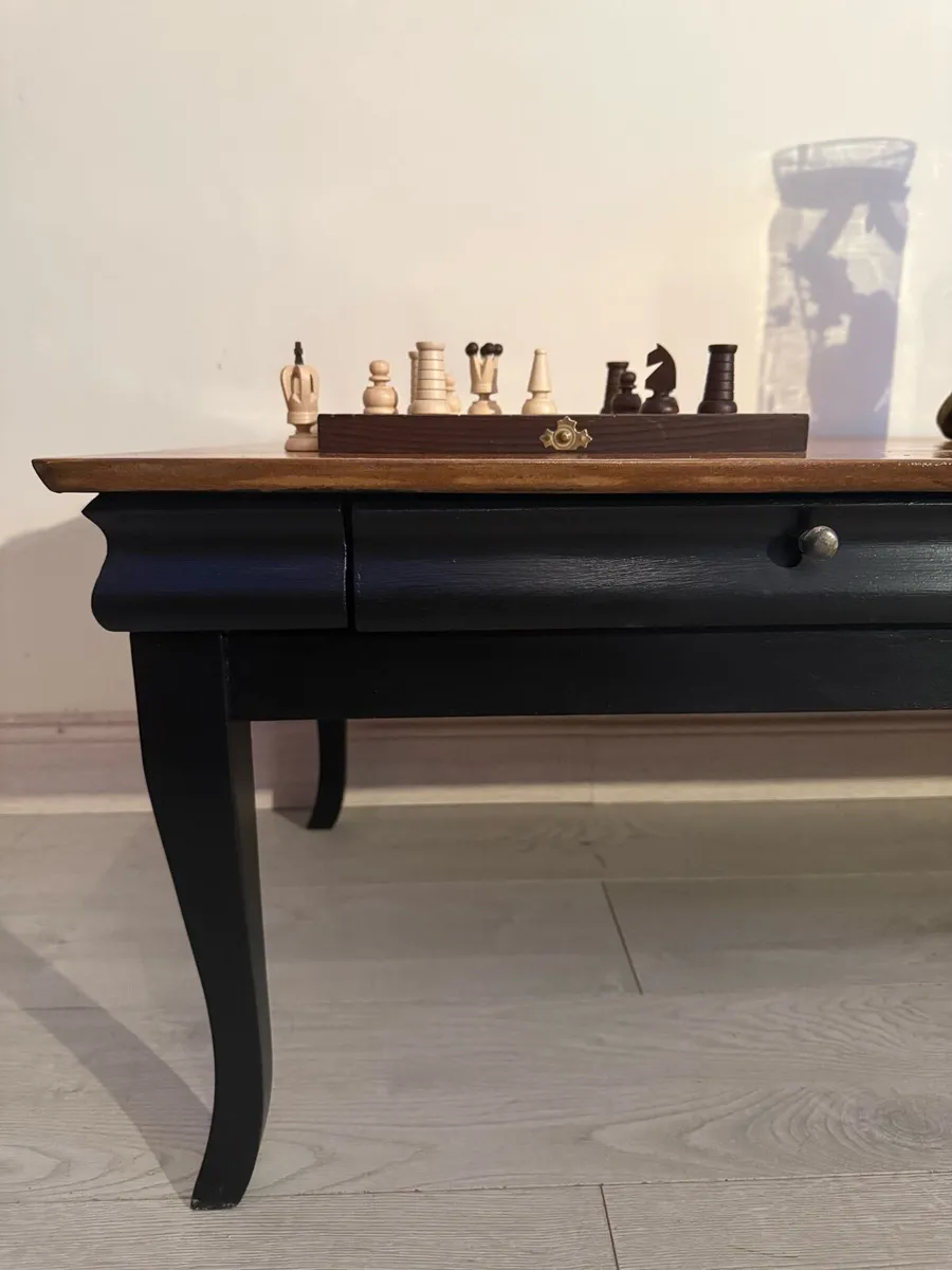 Black & Timber Refurbished Coffee Table - Image 1