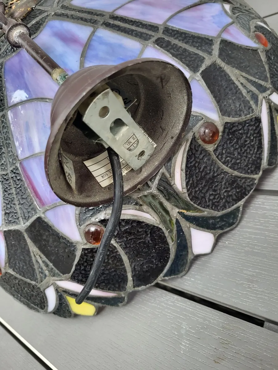 Art Nouveau Tiffany Style Pendant Light- Good Cond - Image 3