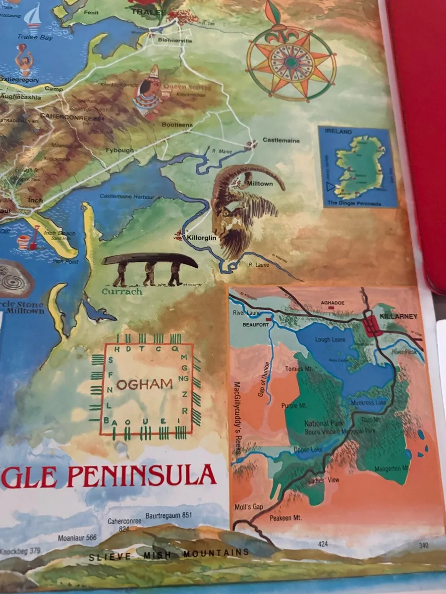 Dingle Peninsula Map  24 inches by 16 3/4 inches - Image 3