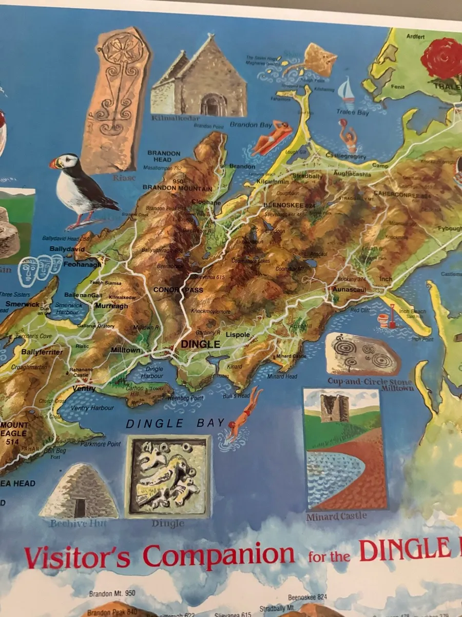 Dingle Peninsula Map  24 inches by 16 3/4 inches - Image 2