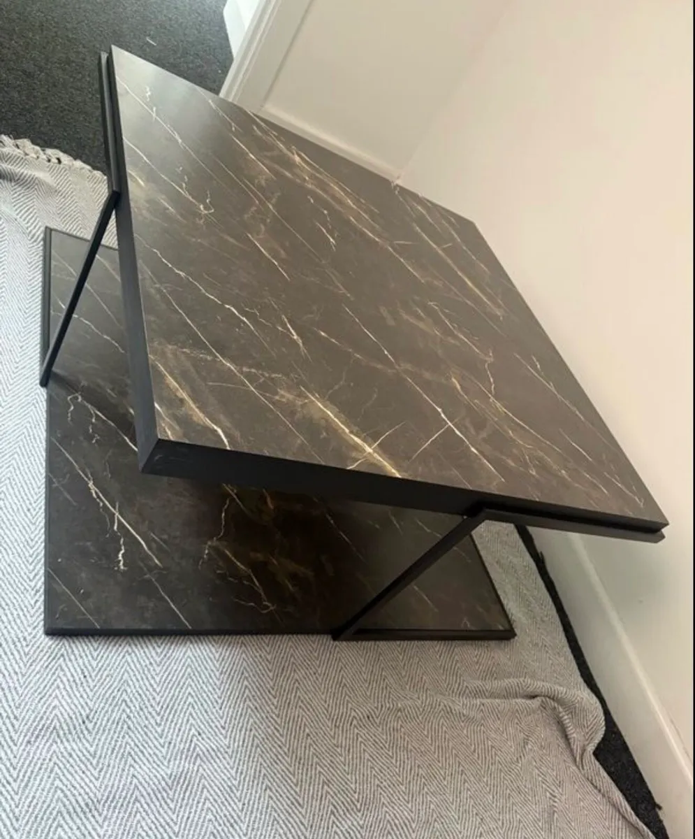 Faux Marble Square Coffee Table - Image 1