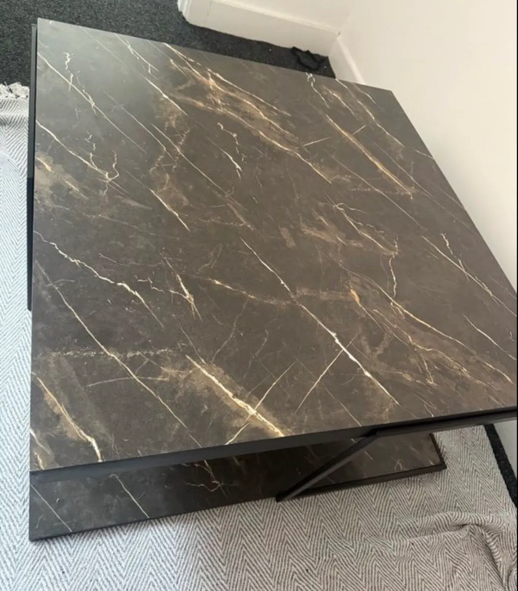 Faux Marble Square Coffee Table - Image 2