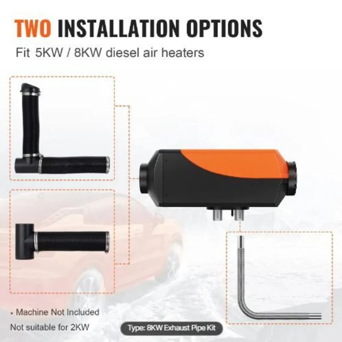 Diesel Heater Pipe Ducting Set, 76 mm - Image 4
