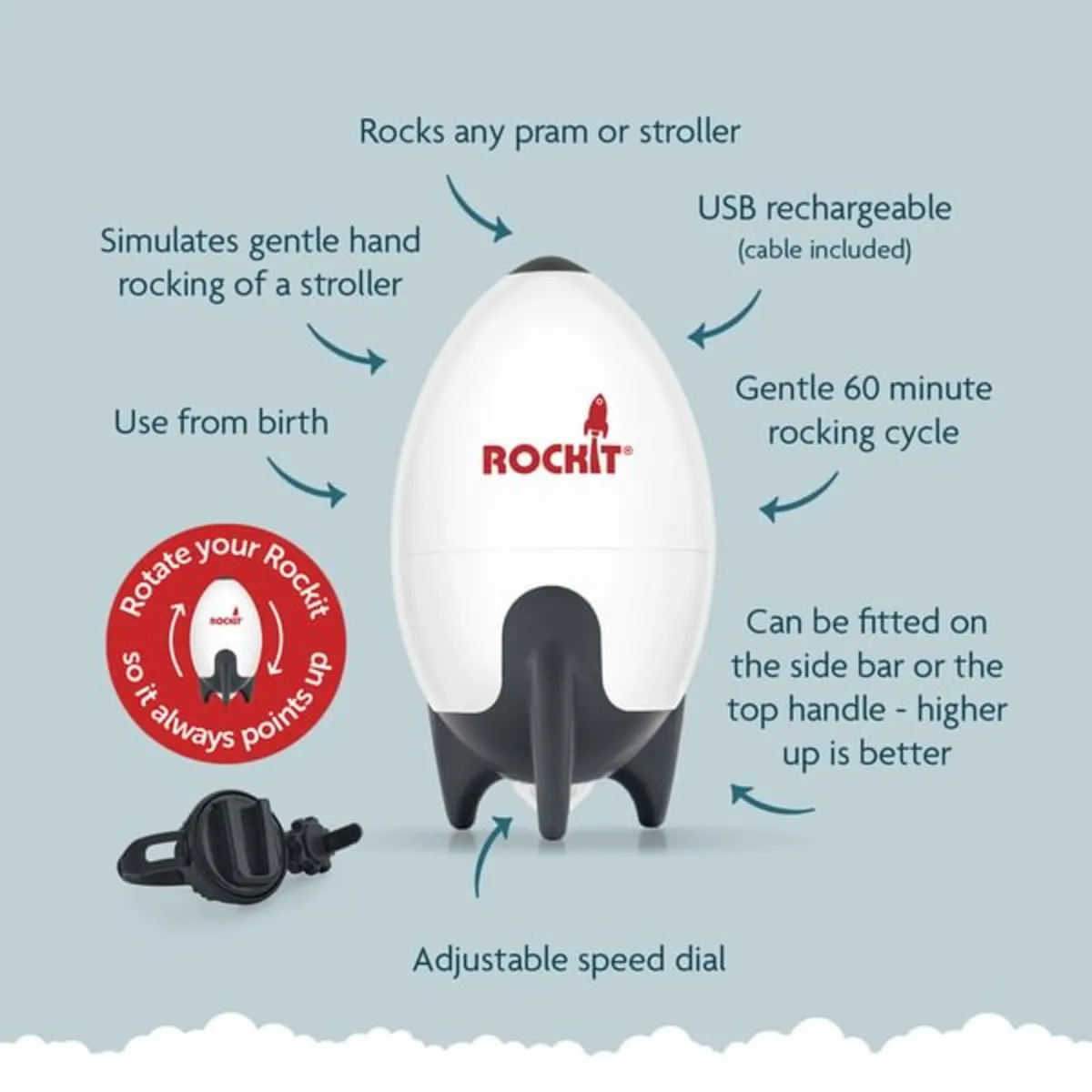 Rockit Portable Baby Rocker for Stroller Pram - Image 1